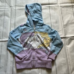 Disney Frozen Elsa and Anna Zippered Hooded Sweatshirt Size 5/6